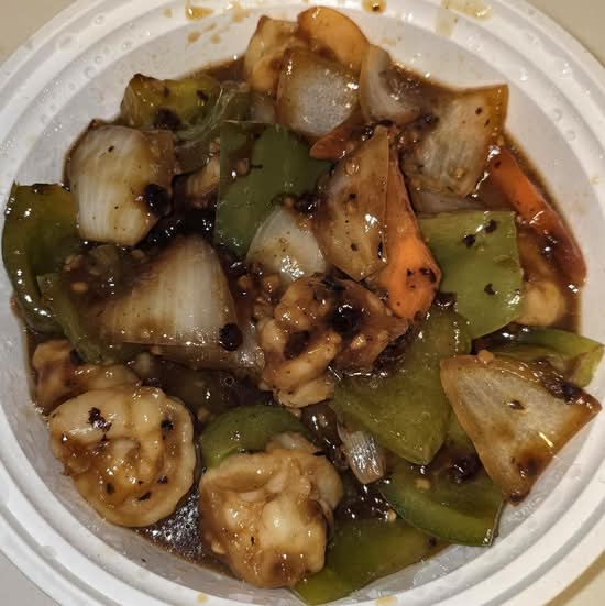 124. Shrimp with Black Bean Sauce 黑豉汁蝦仁
